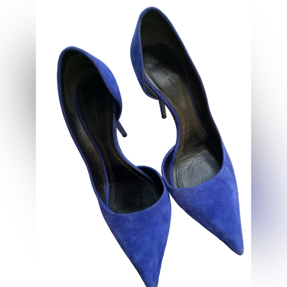 Celine sapphire suede d’orsay heels - Picture 3 of 11